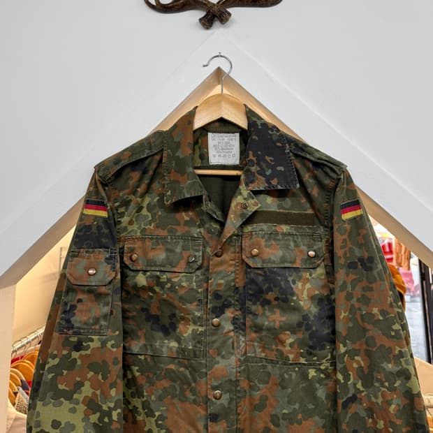 90s 빈티지 독일군 플랙탄 카모 셔츠 자켓 (S)   