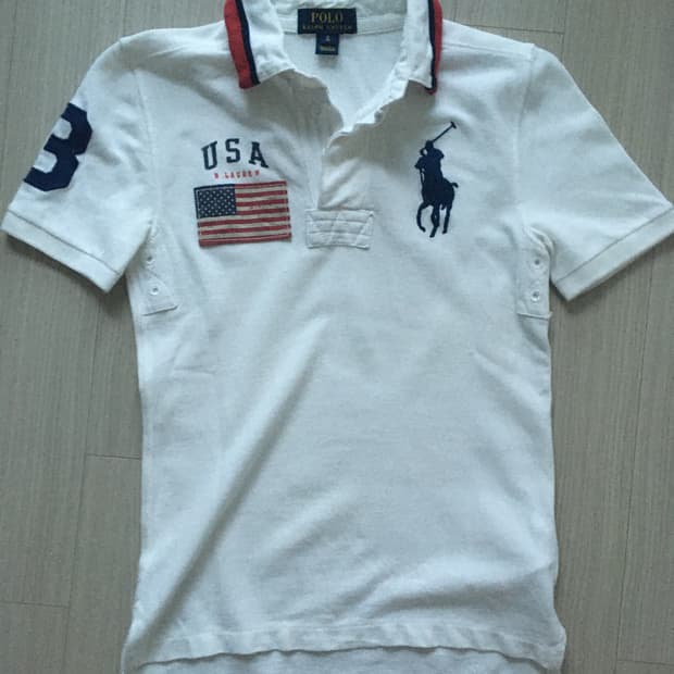 폴로 랄프로렌 빅포니 USA 반팔 카라티 화이트