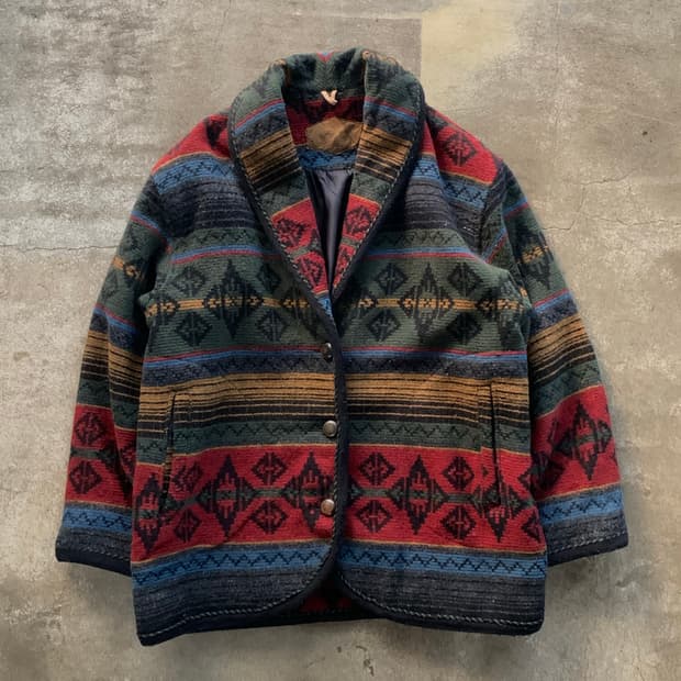 80s 울리치 네이티브 울 블랭킷 자켓