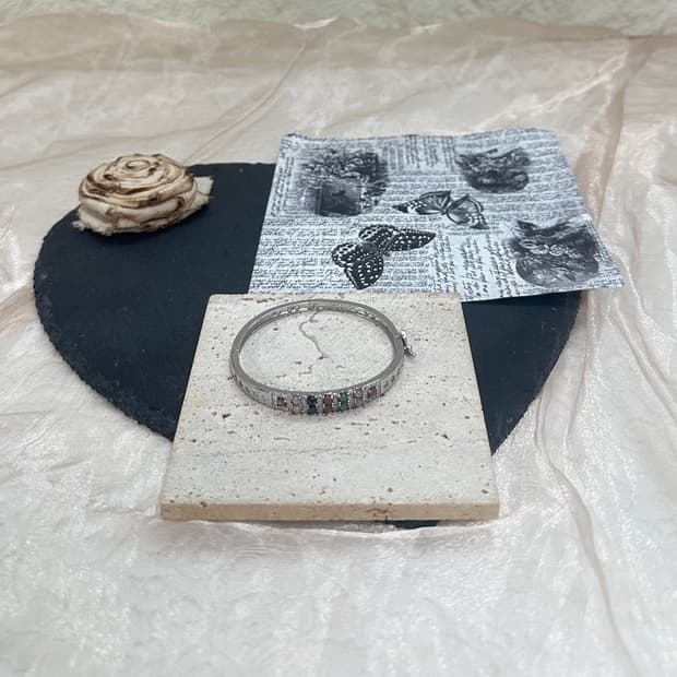 빈티지 Tourmaline 투르말린 파티 컬러드 원석 팔찌