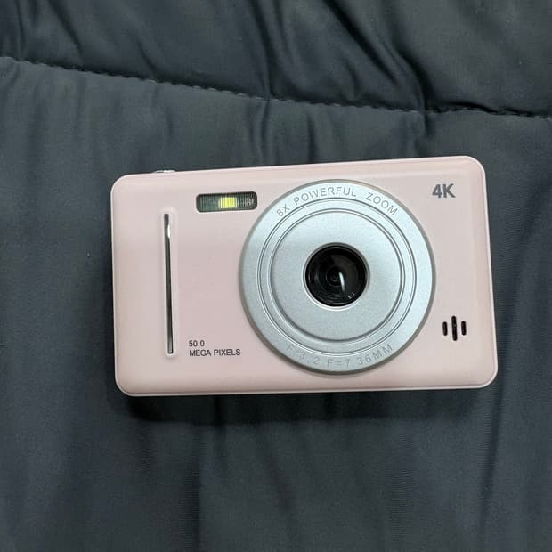4K 디지털 카메라 핑크 8배줌 5000만 화소