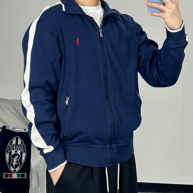 폴로 랄프로렌 사이드라인 네이비 집업자켓 L