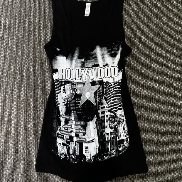 Y2K HOLLYWOOD Glitter Print Sleeveless