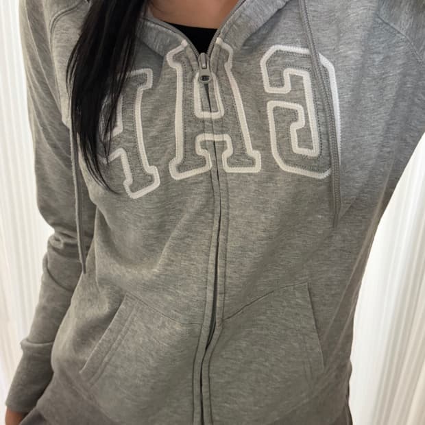 갭 그레이 후드집업 m