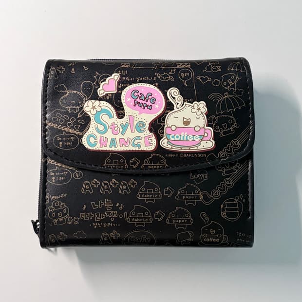 고전문구 카페푸푸 블랙 반지갑