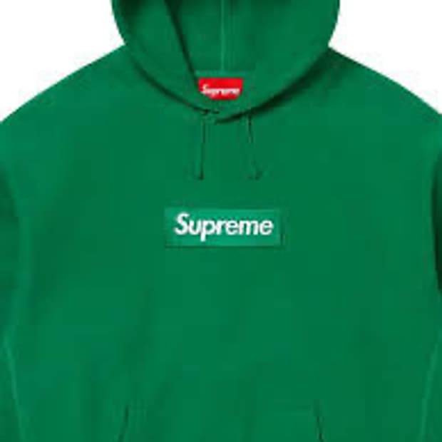 [L] 슈프림 박스로고 후드 그린