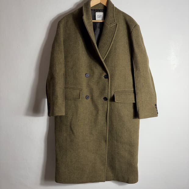 스튜디오 톰보이 울헤링본 더블 코트(Free)