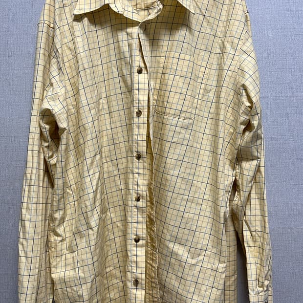 LLbean 체크 옐로우 난방 셔츠 2xl