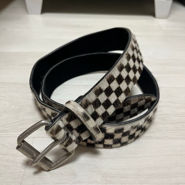 Supreme Checker Pony Hair Belt