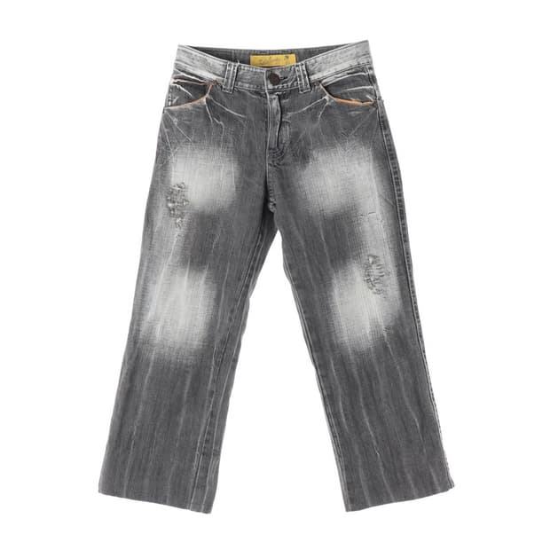 KELLO JEANS 블리치 워싱 와이드 데님 팬츠