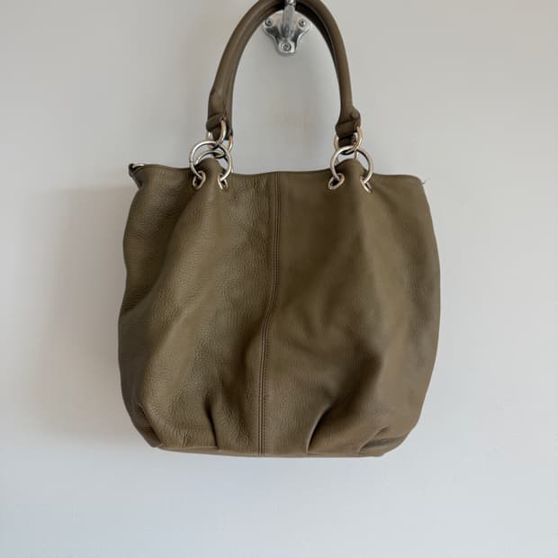 Pre owned 레더 토트 숄더백