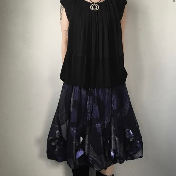 Sanismountains 블랙 플리츠 민소매 탑 (실착 1회)