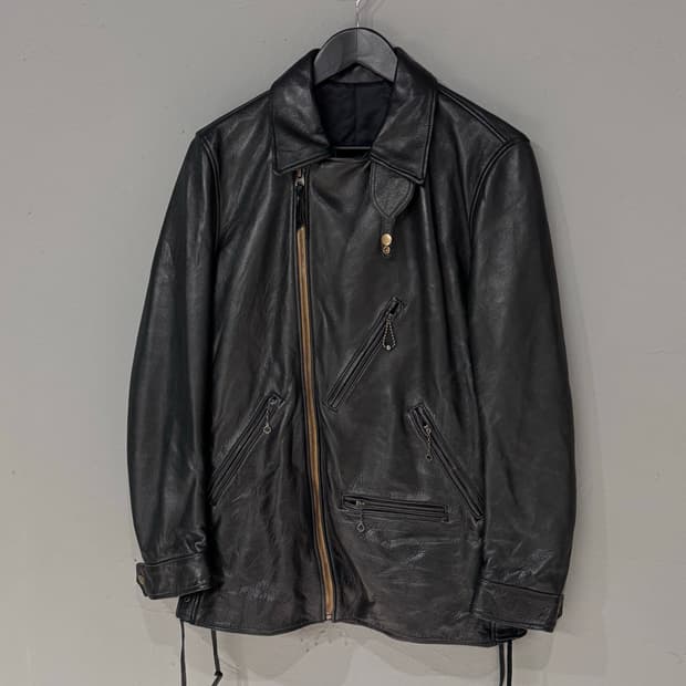 STAMPS by 요시미치 요코 소가죽 라이더 가죽자켓 