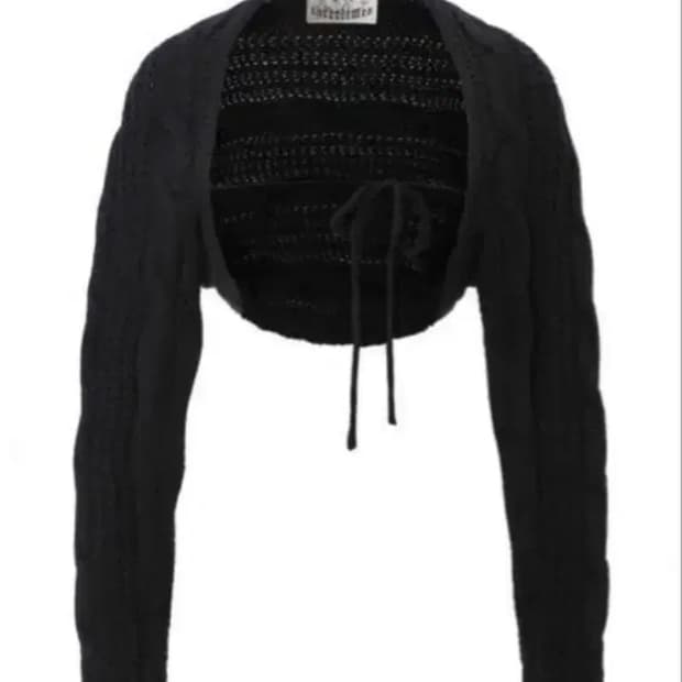 쓰리타임즈 케이블 볼레로 블랙