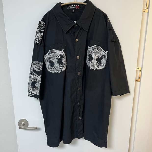 4XL 자수 오리엔탈 반팔셔츠