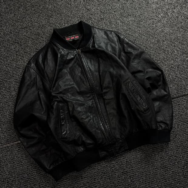UK 헤리티지 빈티지 램스킨 블랙 레더 봄버 자켓 1623