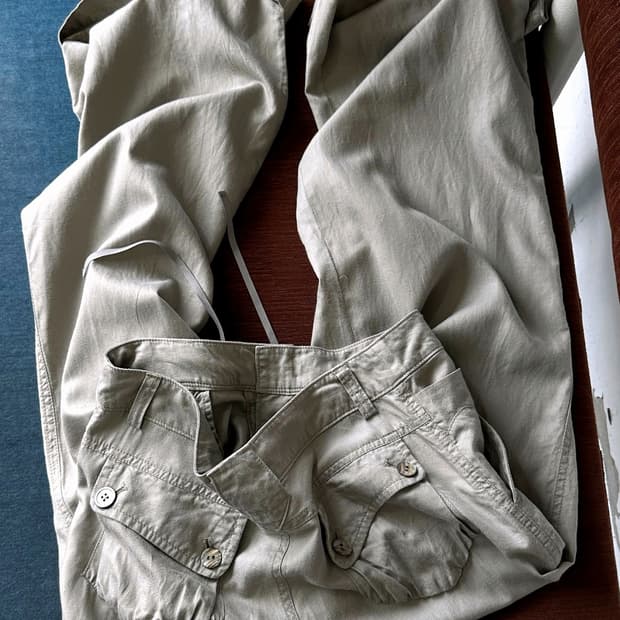 Cupro linen cotton blend straight pants