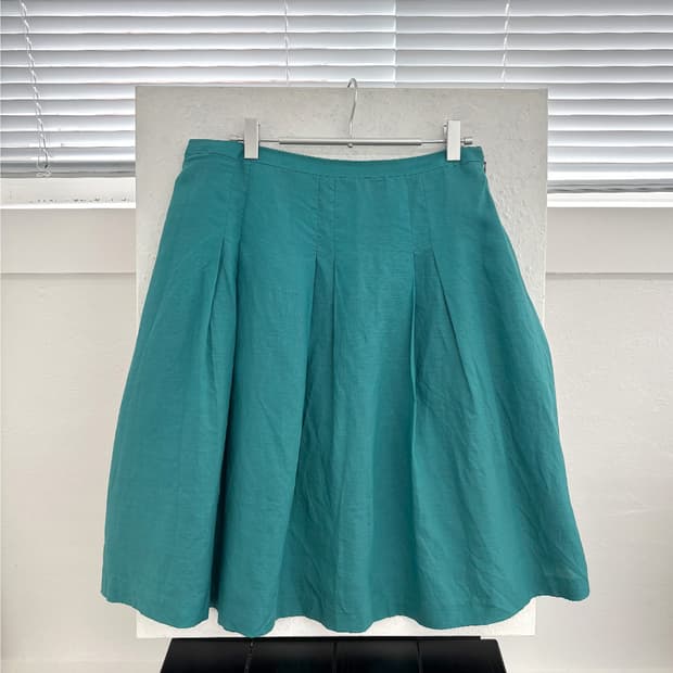NEWYORKER aqua tuck midi wide skirt