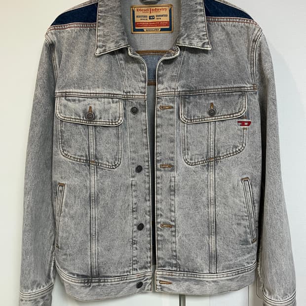 디젤 그레이 데님 트러커 자켓