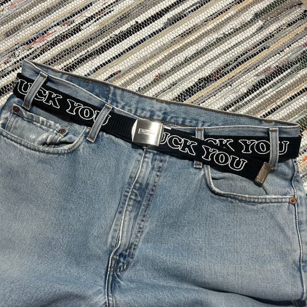 슈프림 x 히스테릭 글래머 Fuck You 벨트 블랙 L/XL