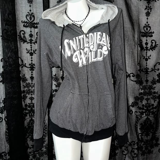 reversible kitsch hooded zip-up