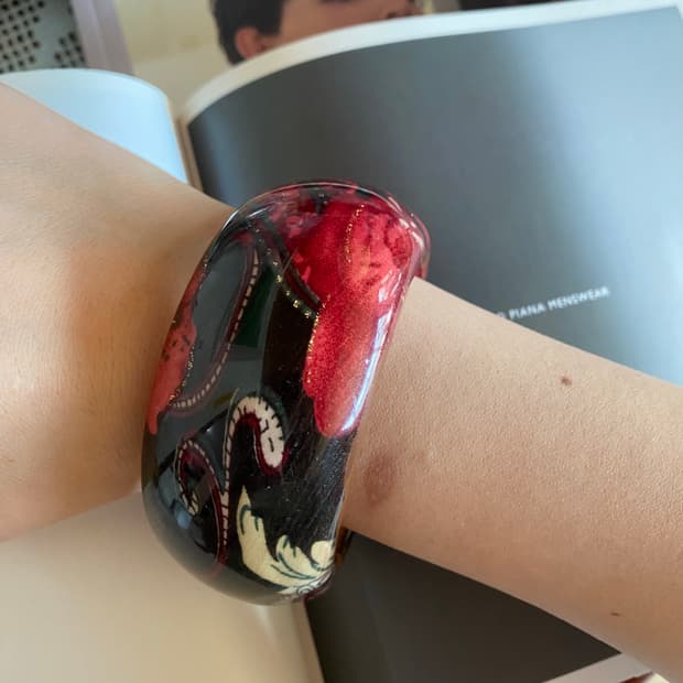 빈티지 플라워 뱅글 팔찌