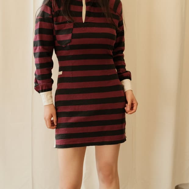 이자벨마랑 스트라이프 코튼 원피스