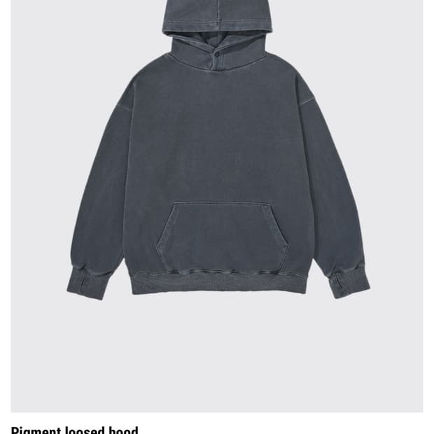 (2, 새상품) 아르반 피그먼트 루즈드 후드 네이비