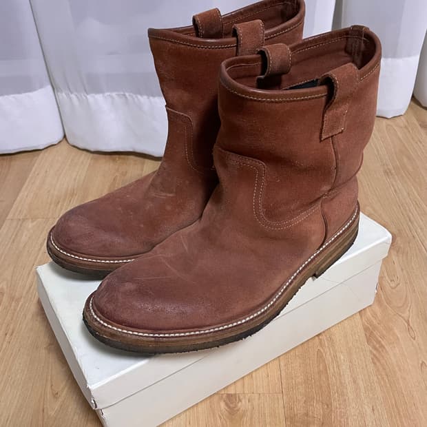 부테로 스웨이드 숏페코스부츠 엔지니어드 레드윙