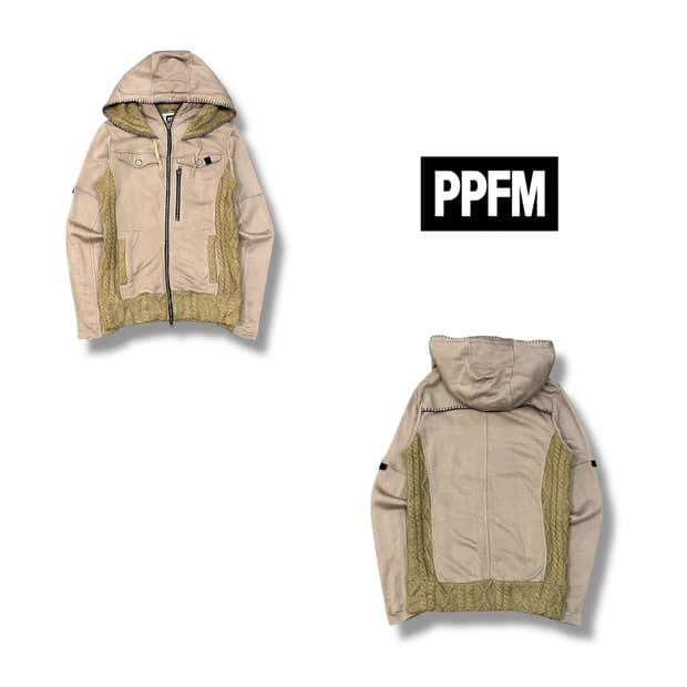 ppfm 배색니트 후드집업 y13411