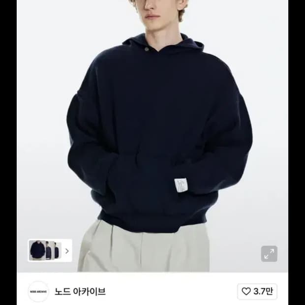노드아카이브 ss 후드 니트 네이비 1size