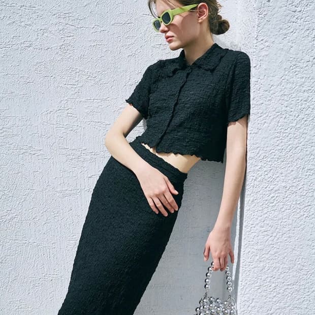 (셋업) 에트몽 버블 블라우스 스커트