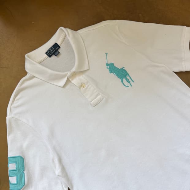 폴로 랄프로렌 민트 빅포니 화이트 카라 반팔티