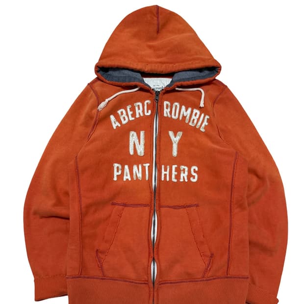아베크롬비 아치로고 오렌지 후드집업