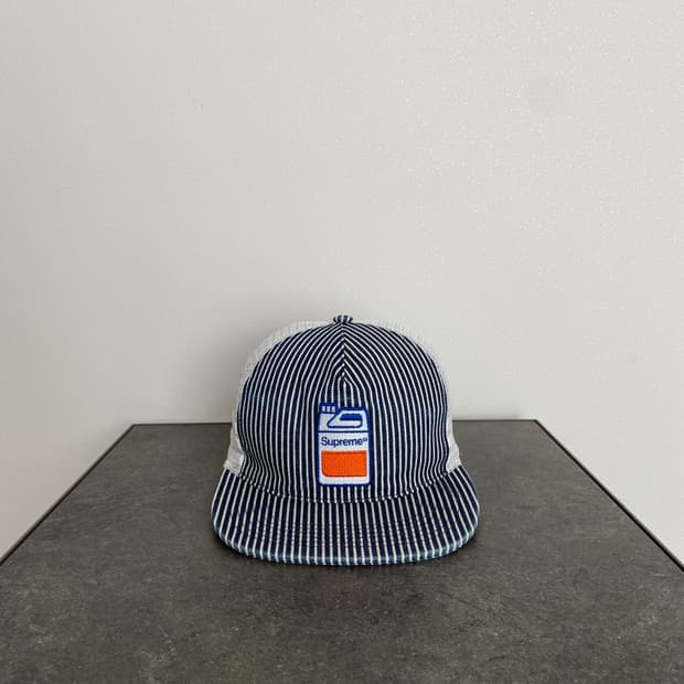 (OS) 슈프림 6패널 볼캡 모자 오일 박스 히코리 스트라이프