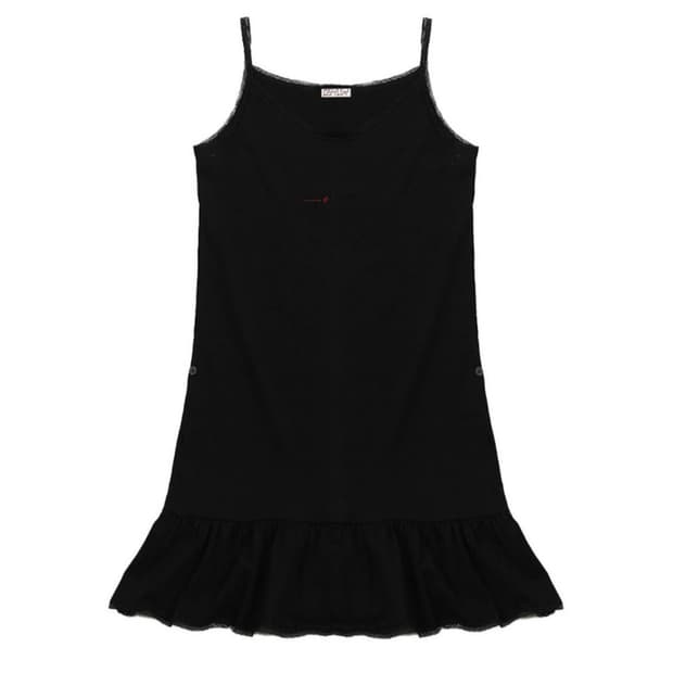 Lace Button Dress Black