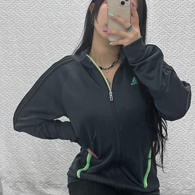 아디다스 00's 레트로 네온그린 져지 집업 105 C07132