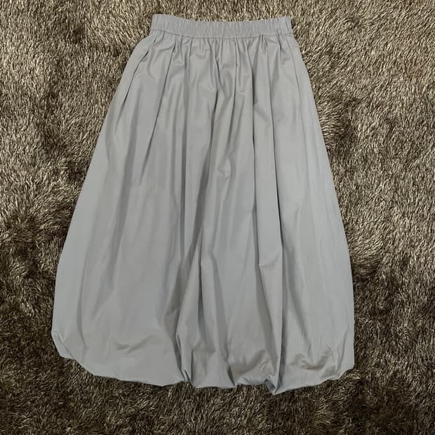 GU 연그레이 벌룬 밴딩 스커트 S