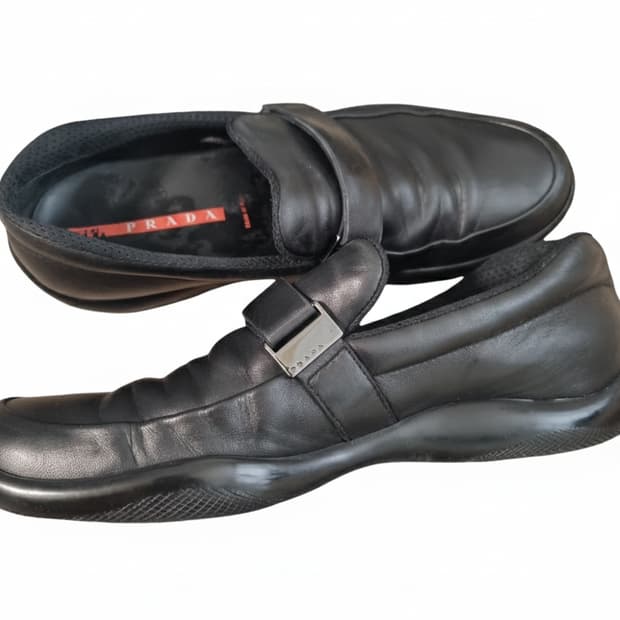 Prada sport velcro loafer 44 black