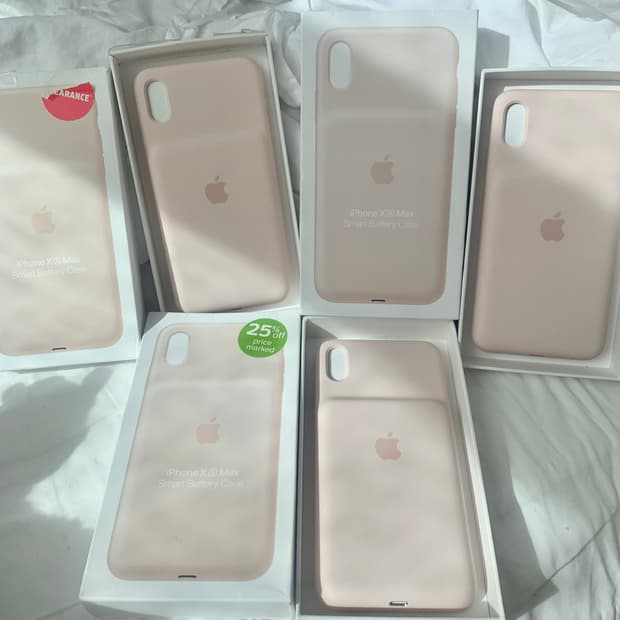 애플 정품 새상품 아이폰 xs max 샌드핑크 스마트 배터리 케이스