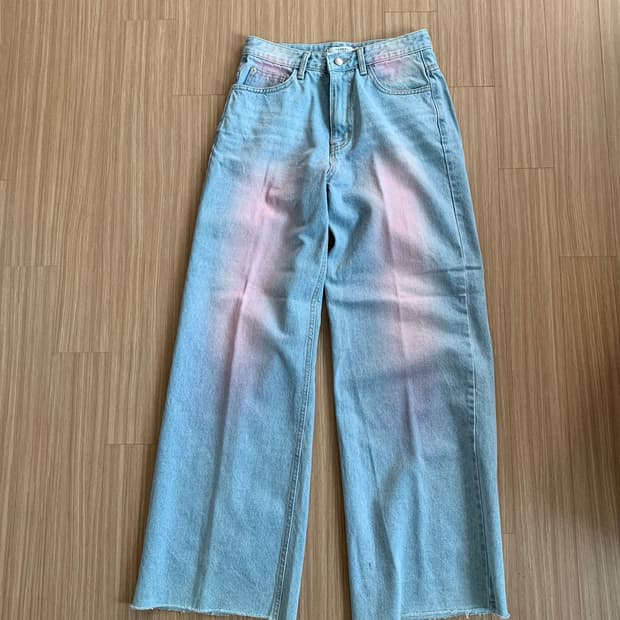 핑크 워싱 연청 팬츠