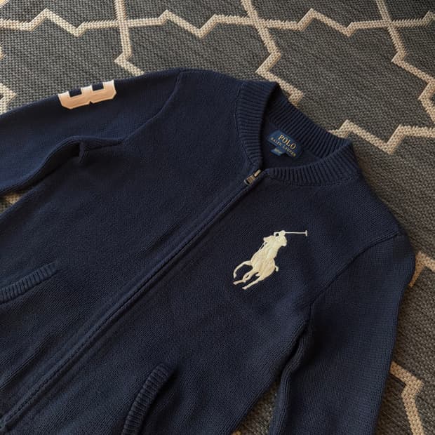 폴로 랄프로렌 빅포니 네이비 니트 집업