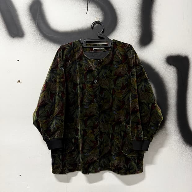 VTG 빈티지 톤다운 패턴 벨벳 자켓