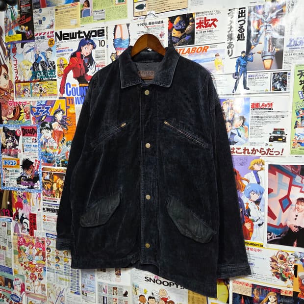 90s JPN 겐조 진스 다크 네이비 코듀로이 자켓