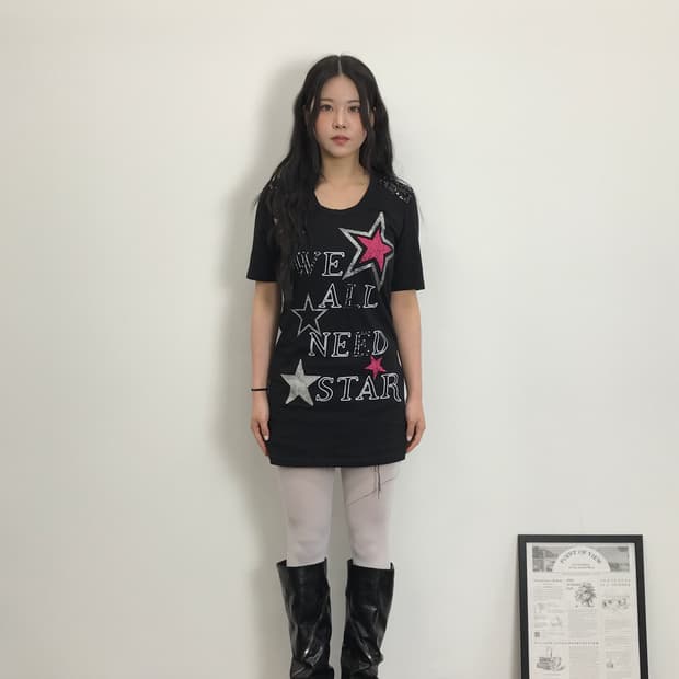 Vintage Y2k Black Star Graphic T-shirts