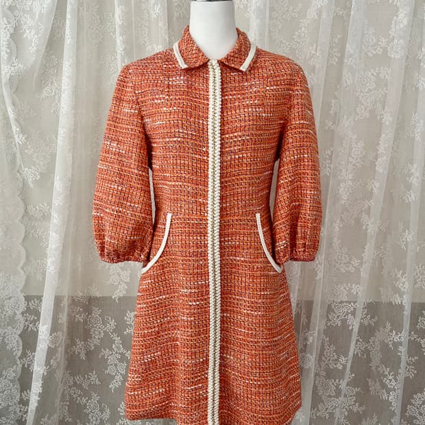 36) 마쥬 maje 트위드 원피스 오렌지