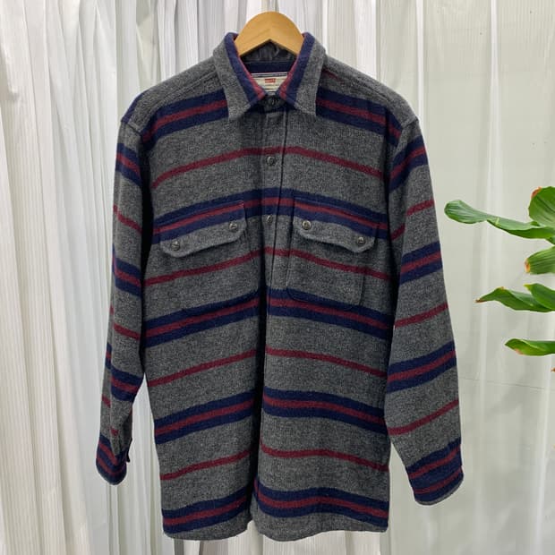 90's 리바이스 빈티지 울 블랜드 스트라이프 셔츠 1771