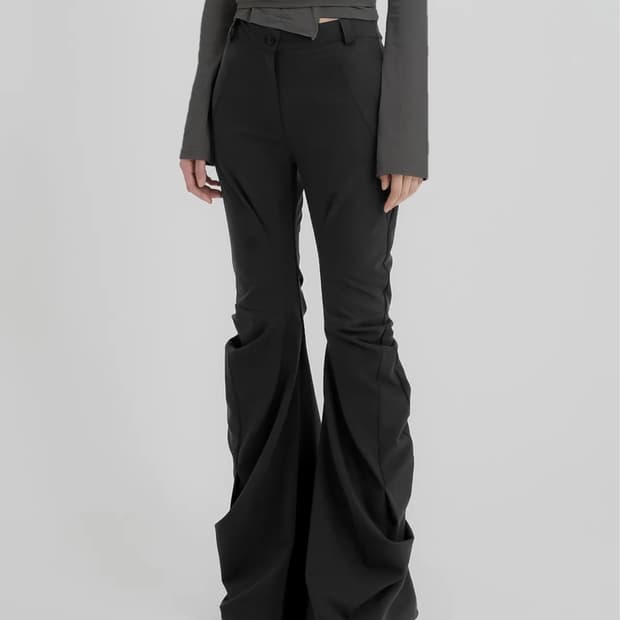 Asymmetrical Drape Pants_플레어업팬츠