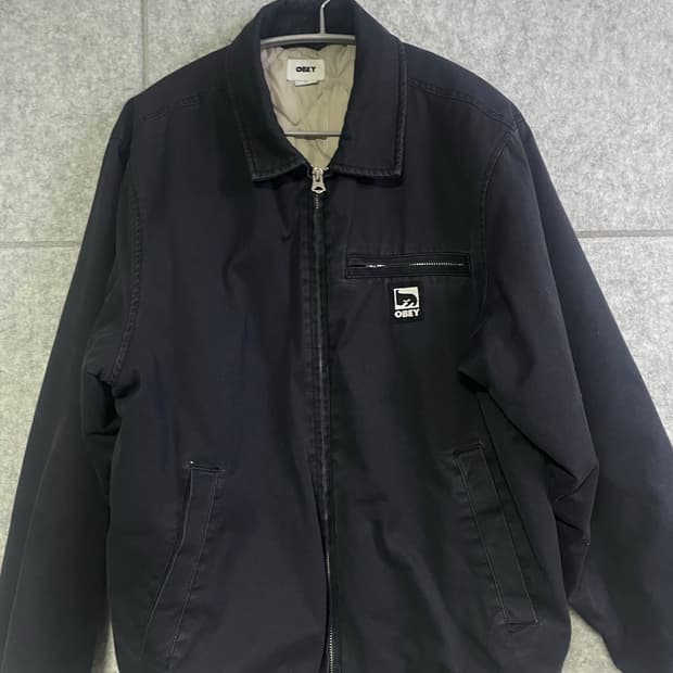 오베이 블랙 코튼 자켓