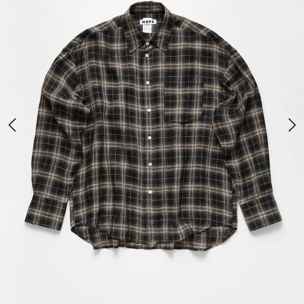 호프 룸셔츠 체크 블랙 